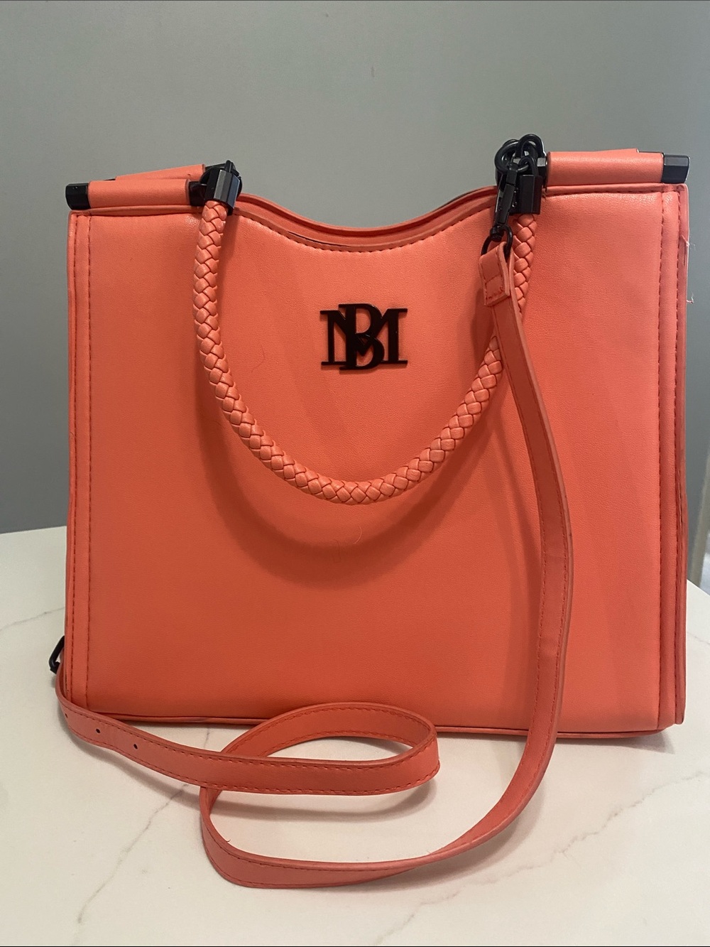 Badgley Mischka Coral Structured Tote with Braided Handle Women